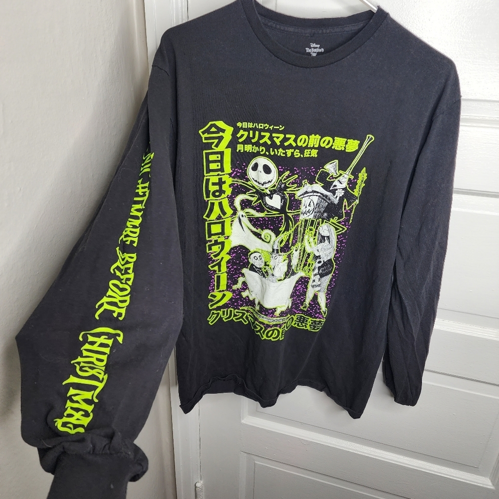 Nightmare Before Christmas Jack Skellington Black Longsleeve Tee Large